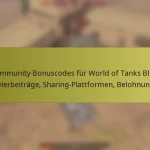 Community-Bonuscodes für World of Tanks Blitz: Spielerbeiträge, Sharing-Plattformen, Belohnungen